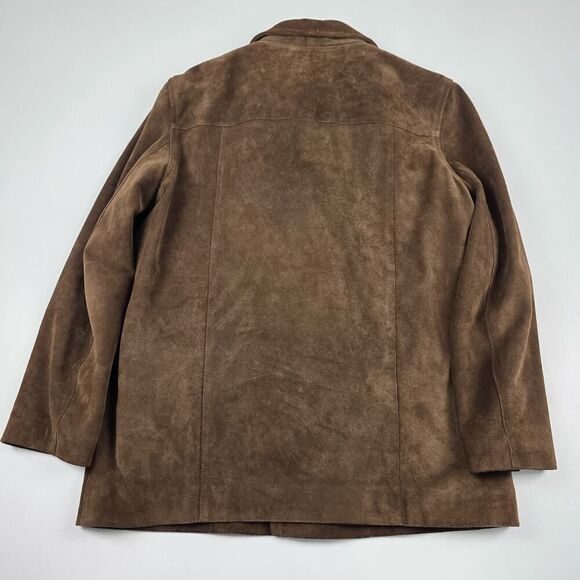 J.Crew Men’s Brown Label Suede‎ Leather Coat / Jacket Large Zipper Lining Toggle - Picture 10 of 13